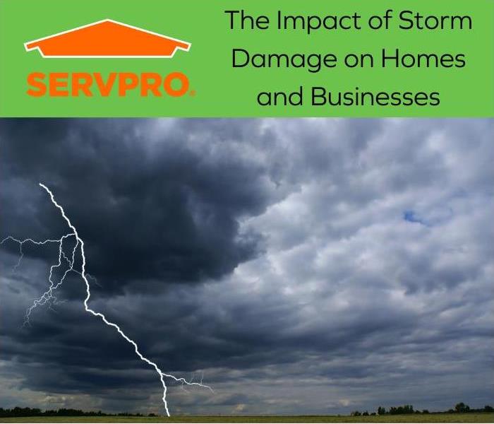 Lightning Strick over field with SERVPRO logo at top and textbox with title