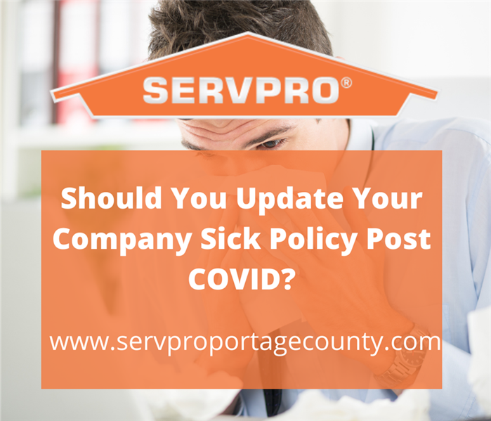 Man at work blowing his nose into a tissue - Should You Update Your Company Sick Policy Post COVID? - www.servproportagecount